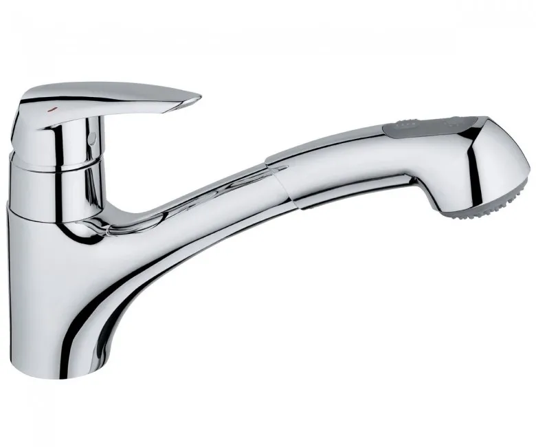 Змішувач одноважiльний для кухні Grohe EURODISC (гнучкий підвока, висувний вилив на 2 режими), хром (32257001)