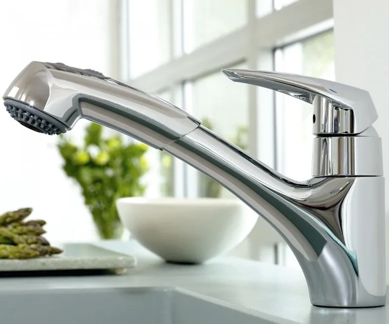 Змішувач одноважiльний для кухні Grohe EURODISC (гнучкий підвока, висувний вилив на 2 режими), хром (32257001) Фото - 2