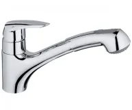 Змішувач одноважiльний для кухні Grohe EURODISC (гнучкий підвока, висувний вилив на 2 режими), хром (32257001)