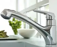 Змішувач одноважiльний для кухні Grohe EURODISC (гнучкий підвока, висувний вилив на 2 режими), хром (32257001) Фото - 2