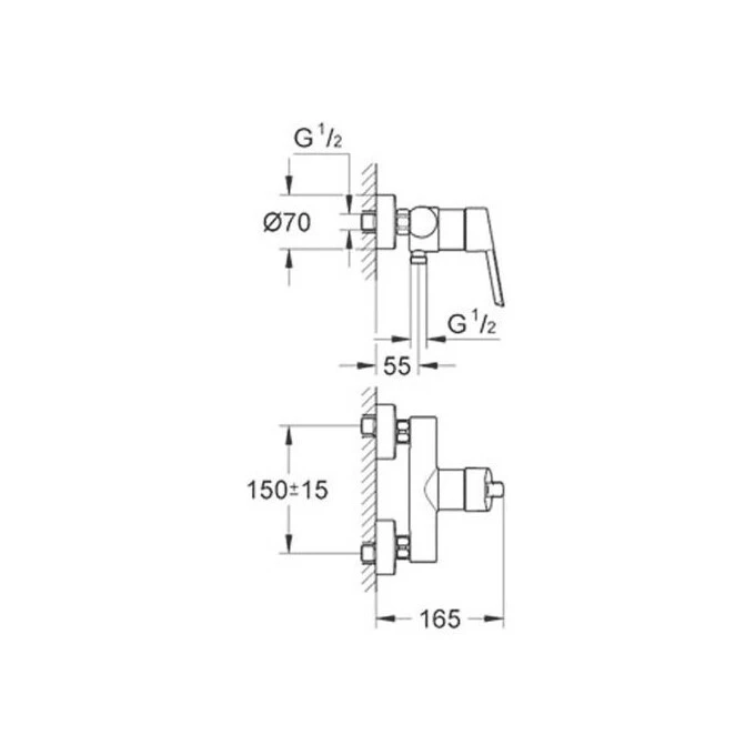 Змішувач одноважiльний для душу Grohe FEEL (32270000) Фото - 1