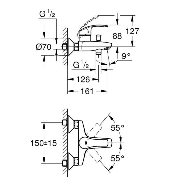 Комплект змішувачів Grohe Eurosmart для ванної кімнати, хром (32278551A) Фото - 2