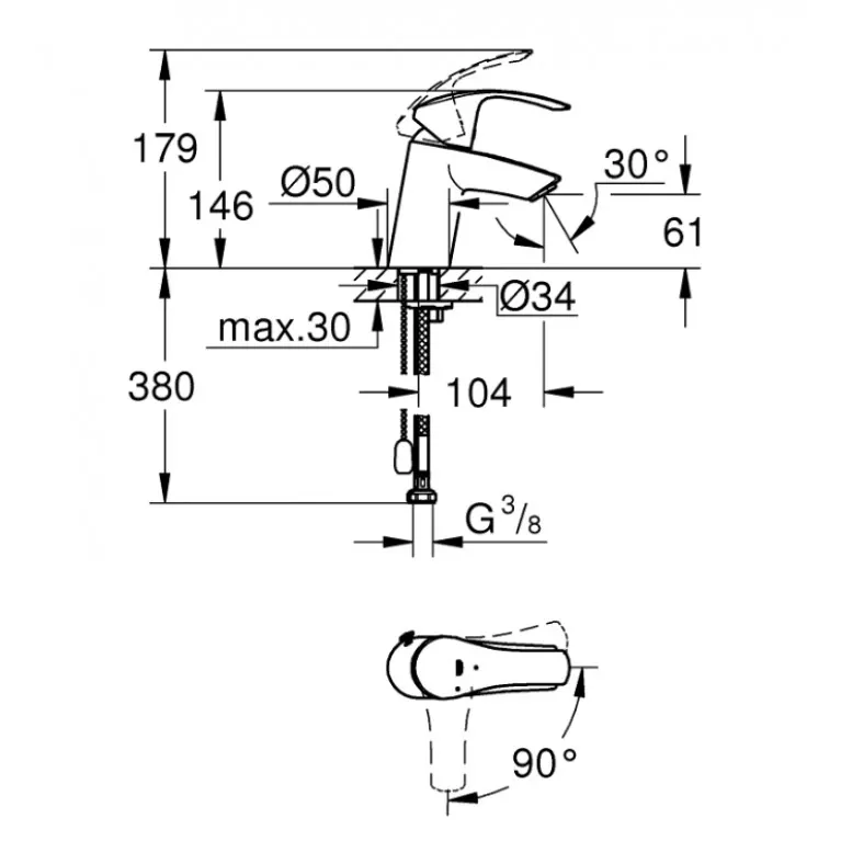 Комплект смесителей Grohe Eurosmart для ванной комнаты, хром (32278551A) Фото - 1