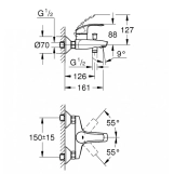 Комплект змішувачів Grohe Eurosmart для ванної кімнати, хром (32278551A) Фото - 2
