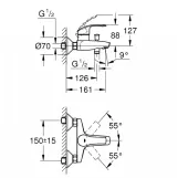 Комплект смесителей Grohe Eurosmart для ванной комнаты, хром (32278551A) Фото - 2
