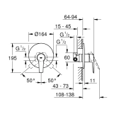Смеситель скрытого монтажа для душа Grohe QuickFix Start 32590002 Фото - 1