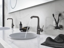 Змішувач для умивальника Grohe Essence New L-Size з донним клапаном, графіт матовий (32628AL1) Фото - 3