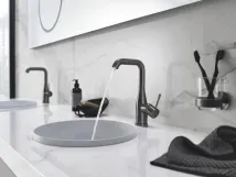 Смеситель для умывальника Grohe Essence New L-Size с донным клапаном, графит матовый (32628AL1) Фото - 3