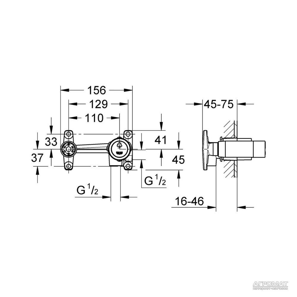 Вбудована частина змішувача Grohe (32635000) Фото - 2