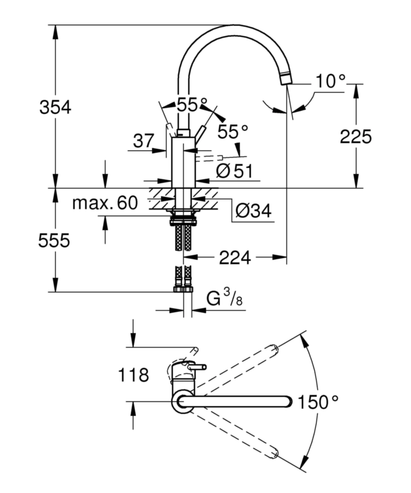 Смеситель для кухни Grohe Concetto, сталь (32661DC3) Фото - 1
