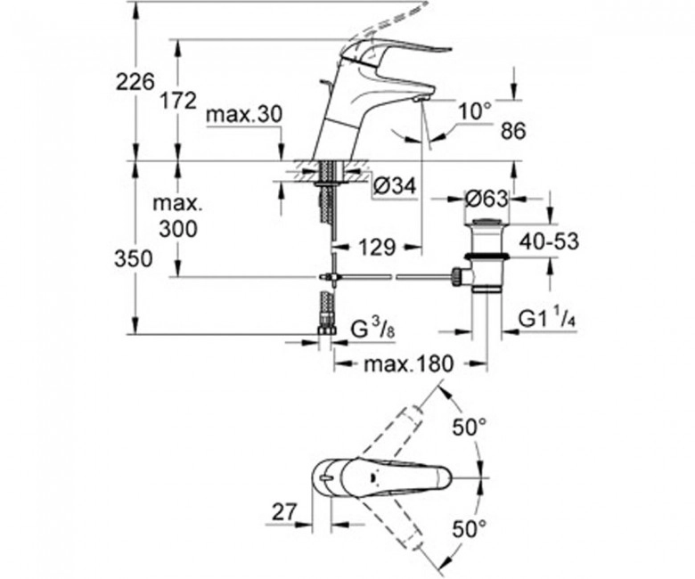 Смеситель для раковины Grohe Euroeco Special, хром (32766000) Фото - 1