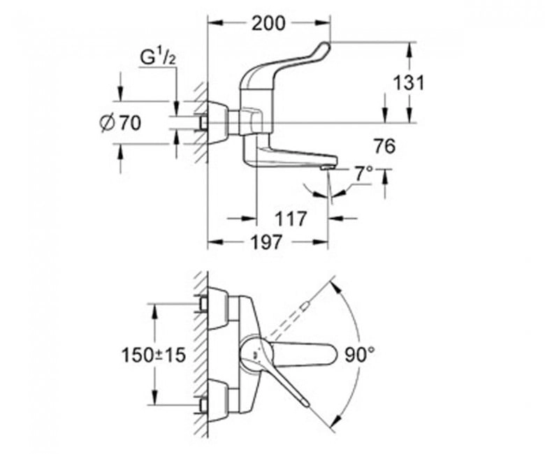 Змішувач для умивальника Grohe Euroeco Special  (32792000) Фото - 1