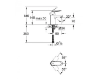 Смеситель для раковины Grohe EUROSMART Cosmo (32824000) Фото - 1
