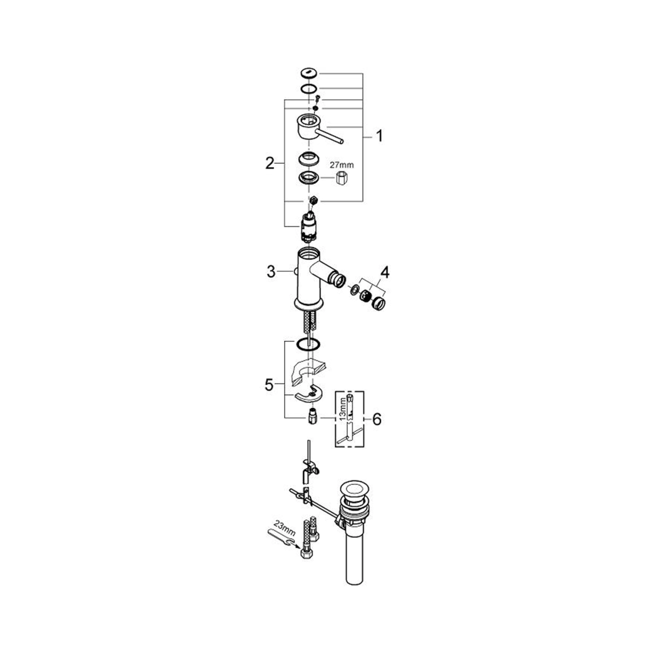 Смеситель для биде Grohe BauClassic 32864000 Фото - 2