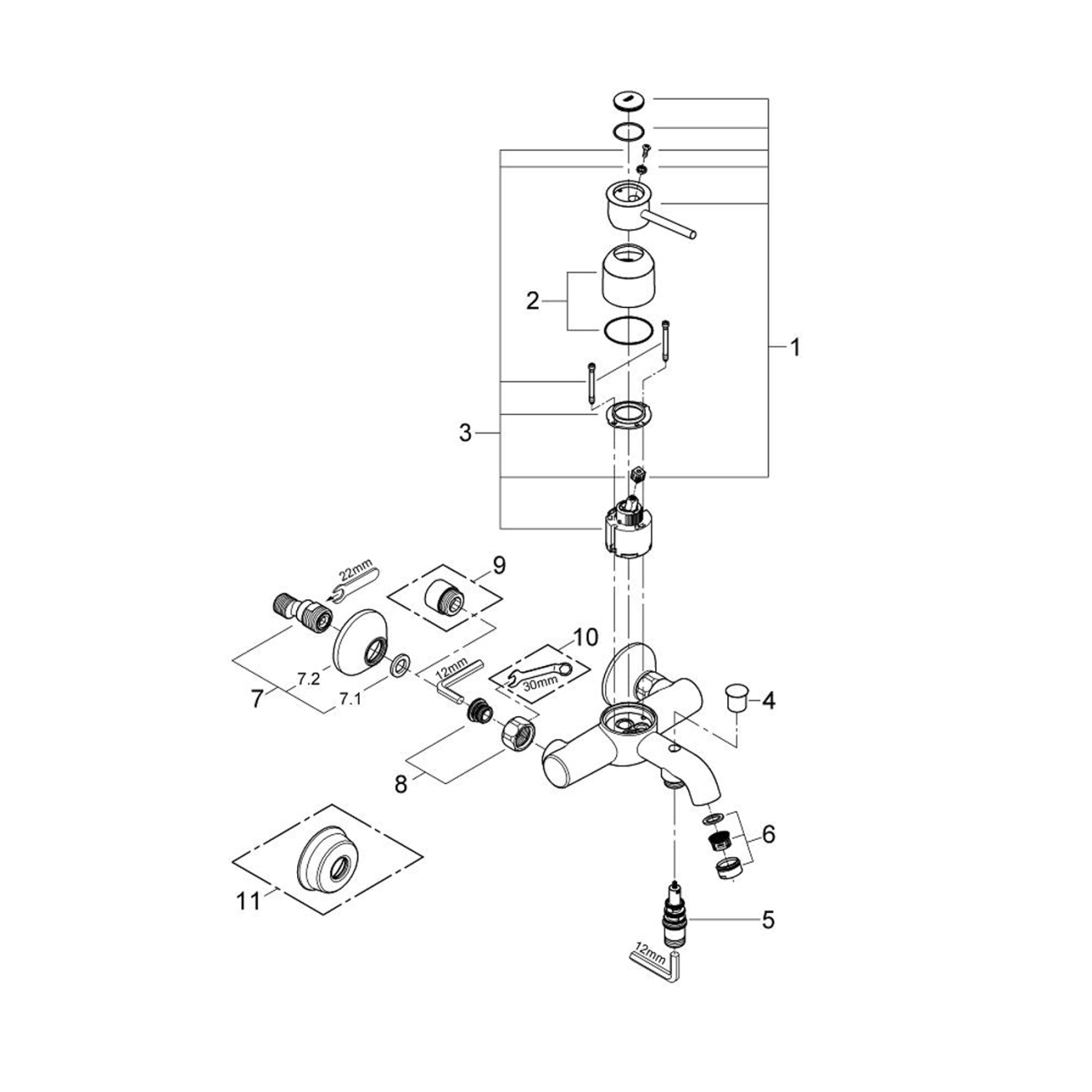 Змішувач для ванни Grohe BauClassic 32865000 Фото - 2