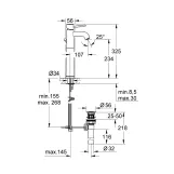 Смеситель для раковины Grohe BauClassic XL-Size 32868000 с донным клапаном Фото - 1