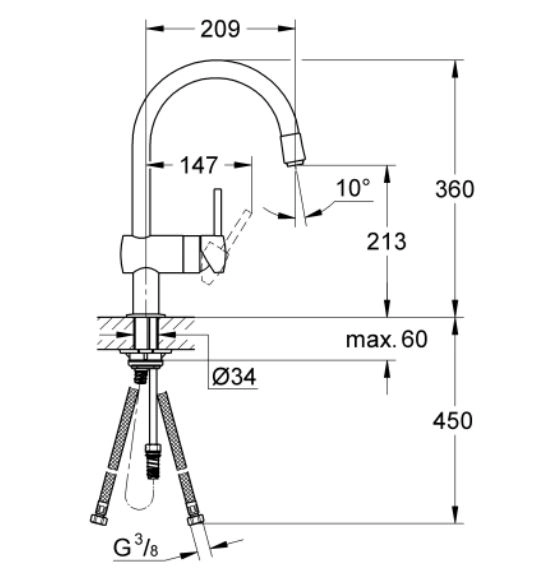 Змішувач для кухні Grohe Minta (32918000) Фото - 2