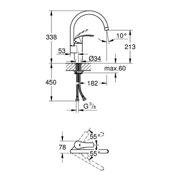 Смеситель для кухни Grohe Eurosmart (33202002) Фото - 2