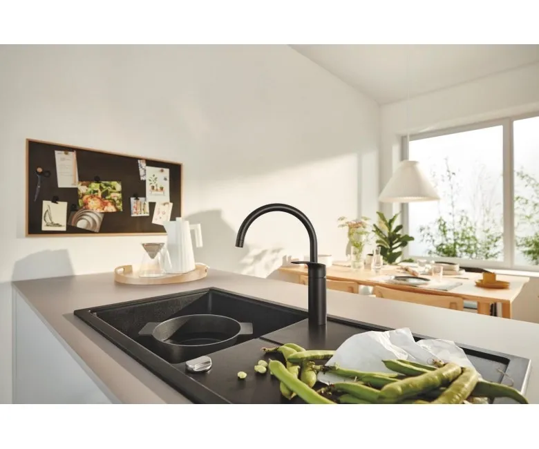 Змішувач для кухні одноважільний Grohe Eurosmart,  чорний матовий (332022433) Фото - 2