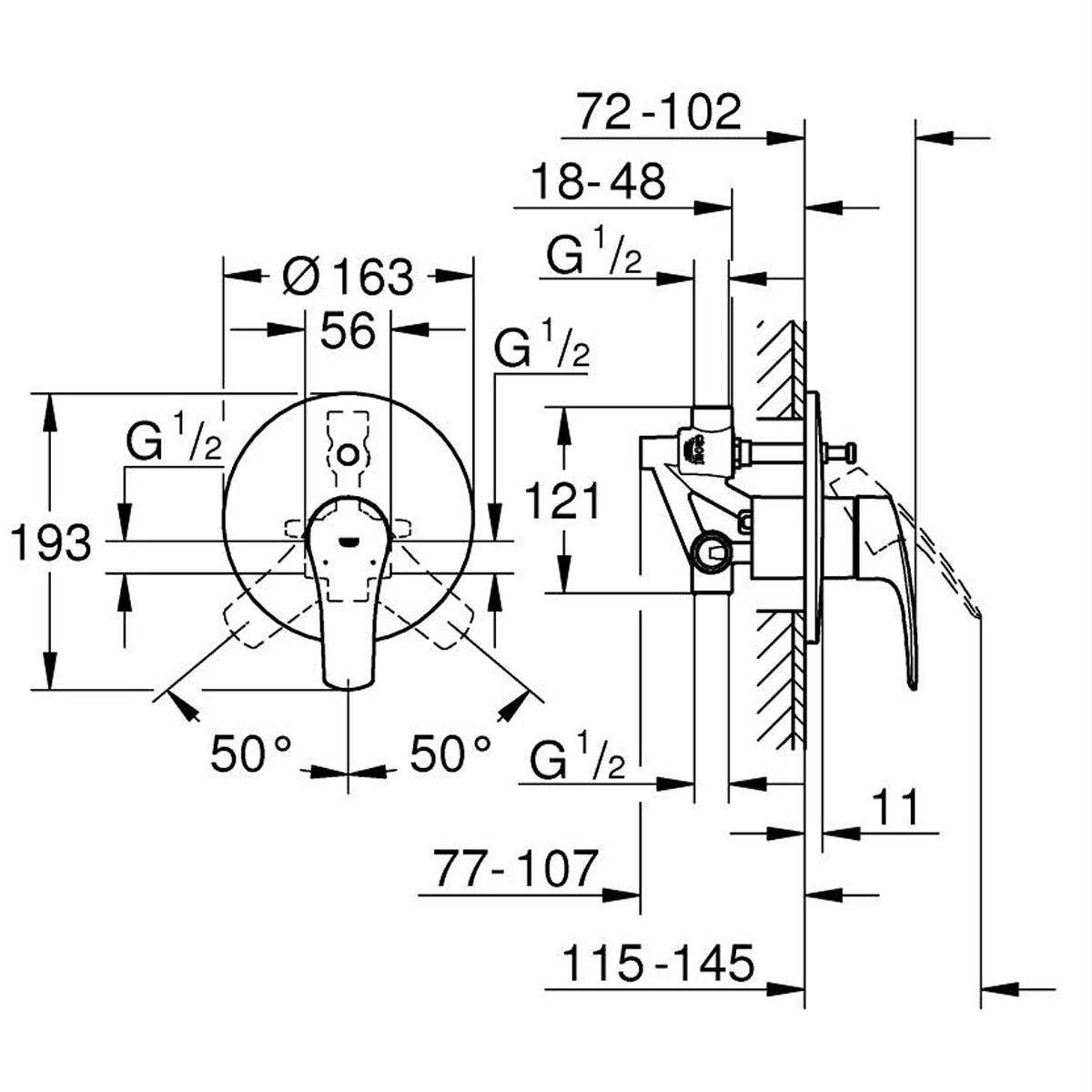 Змішувач для ванни Grohe Eurosmart 33305003 Фото - 3