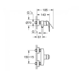 Смеситель для душа Grohe Eurosmart New (33555003) Фото - 1