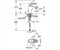 Змішувач для раковини Grohe Eurostyle, одноважiльний (33557003) Фото - 1