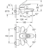 Смеситель для ванны Grohe Eurostyle (33591LS3) Фото - 1
