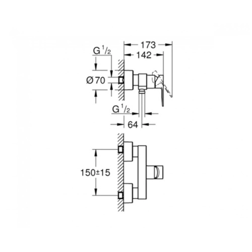 Змішувач для душу Grohe Lineare New (33865001) Фото - 1