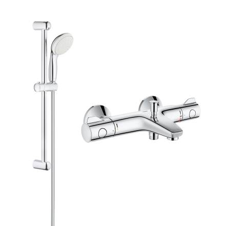 Смеситель для ванны Grohe Grohtherm 800 34567000 с душевым гарнитуром 27948001 (34567001)