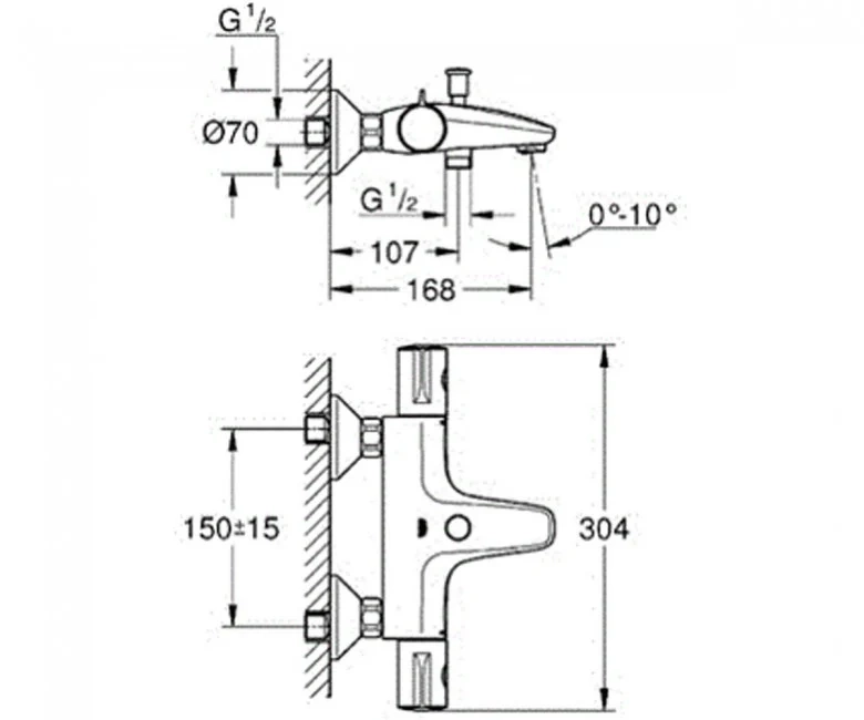 Термостат для ванны Grohe Grohtherm 800, хром (34576000) Фото - 1