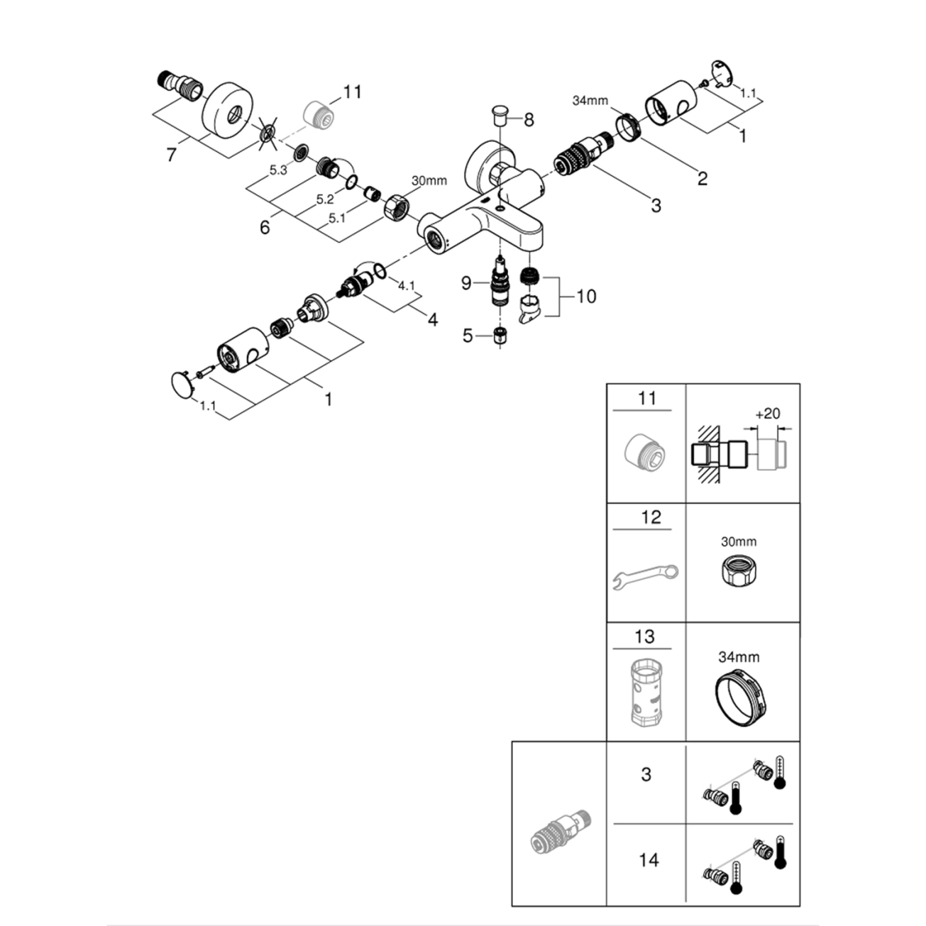 Смеситель термостатический для ванны Grohe QuickFix Precision Get 34774000 Фото - 3