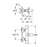 Смеситель термостатический для ванны Grohe QuickFix Precision Get 34774000 Фото - 1
