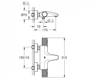 Термостат для ванны Grohe Grohtherm 1000 Performance, хром (34779000) Фото - 1