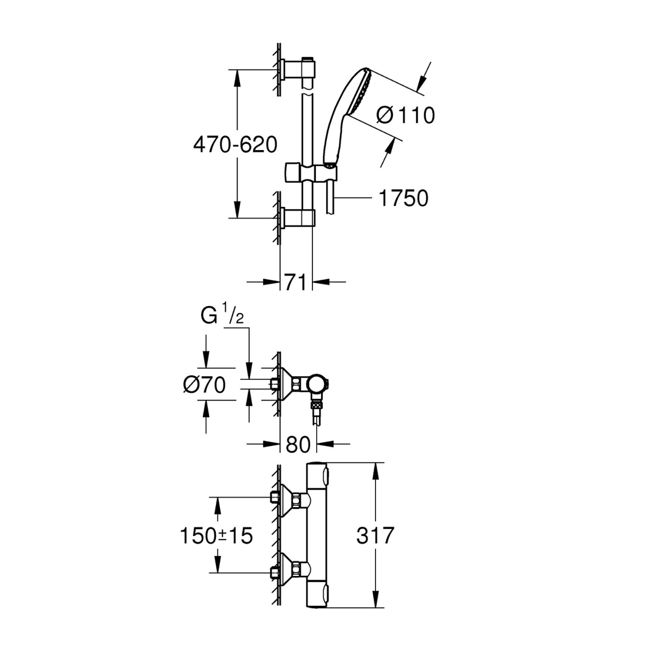 Змішувач термостатичний для душу Grohe QuickFix Precision Flow 34800001 Фото - 1