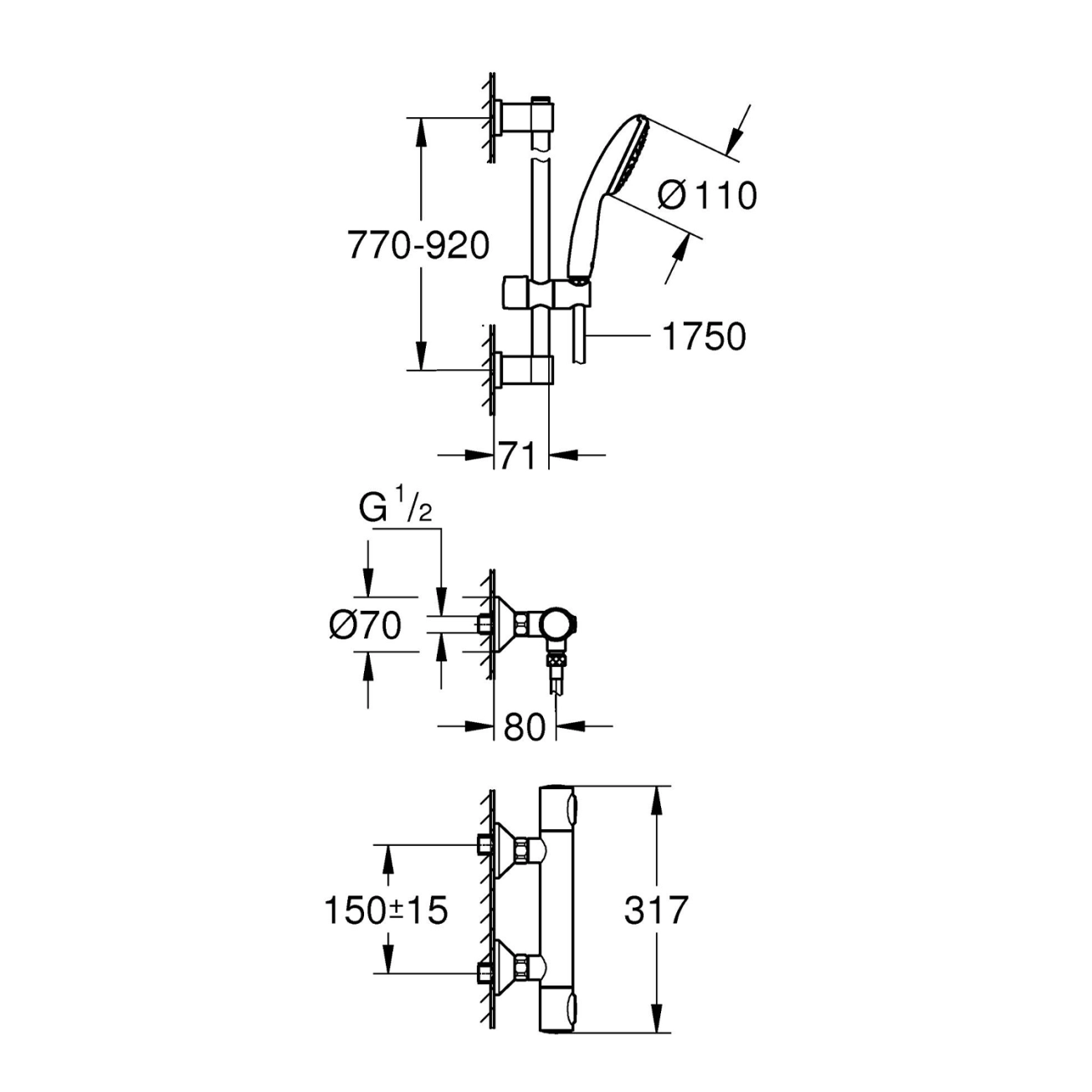 Змішувач термостатичний для душу Grohe QuickFix Precision Flow 34805001 Фото - 1