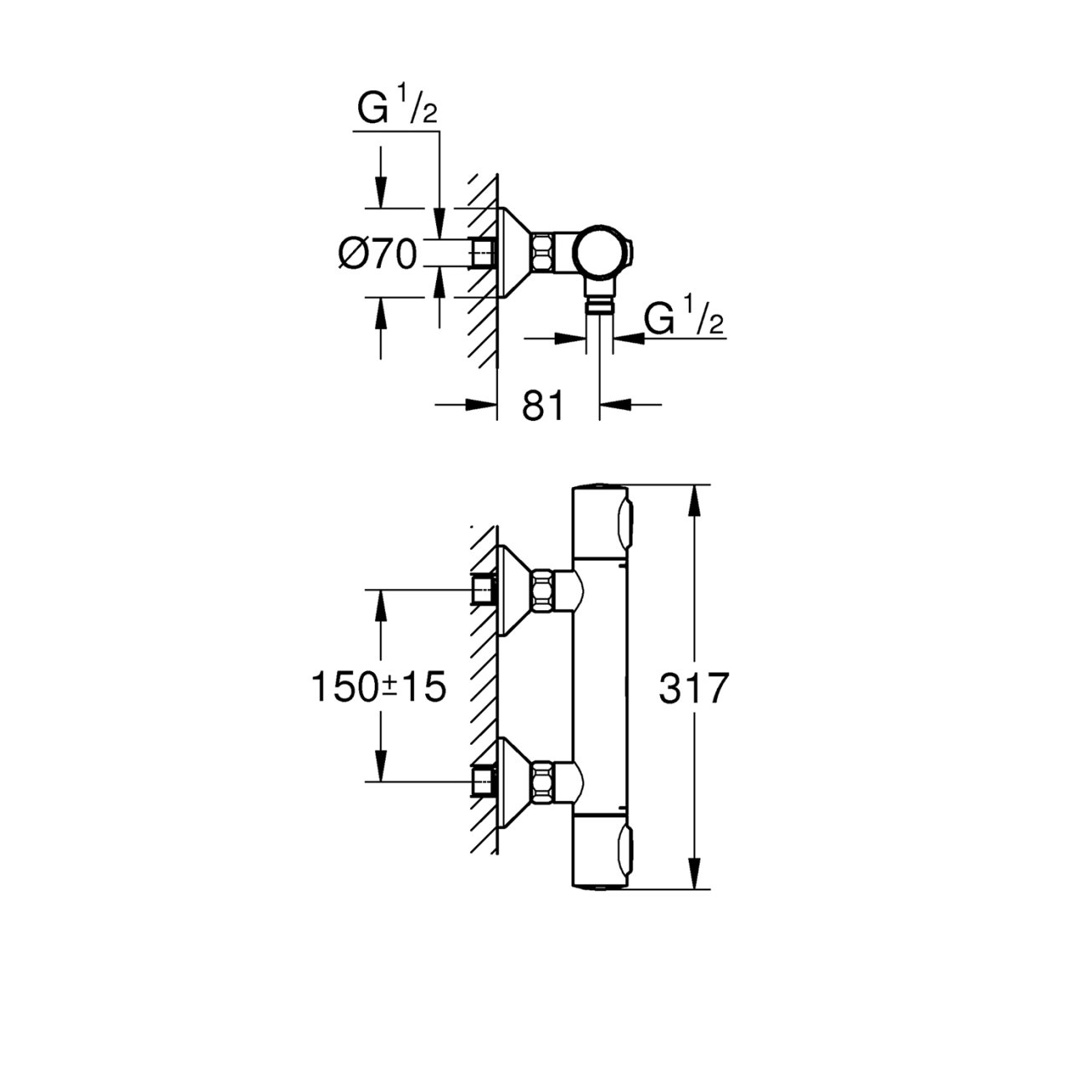 Смеситель термостатический для душа Grohe QuickFix Precision Flow 34840000 Фото - 1