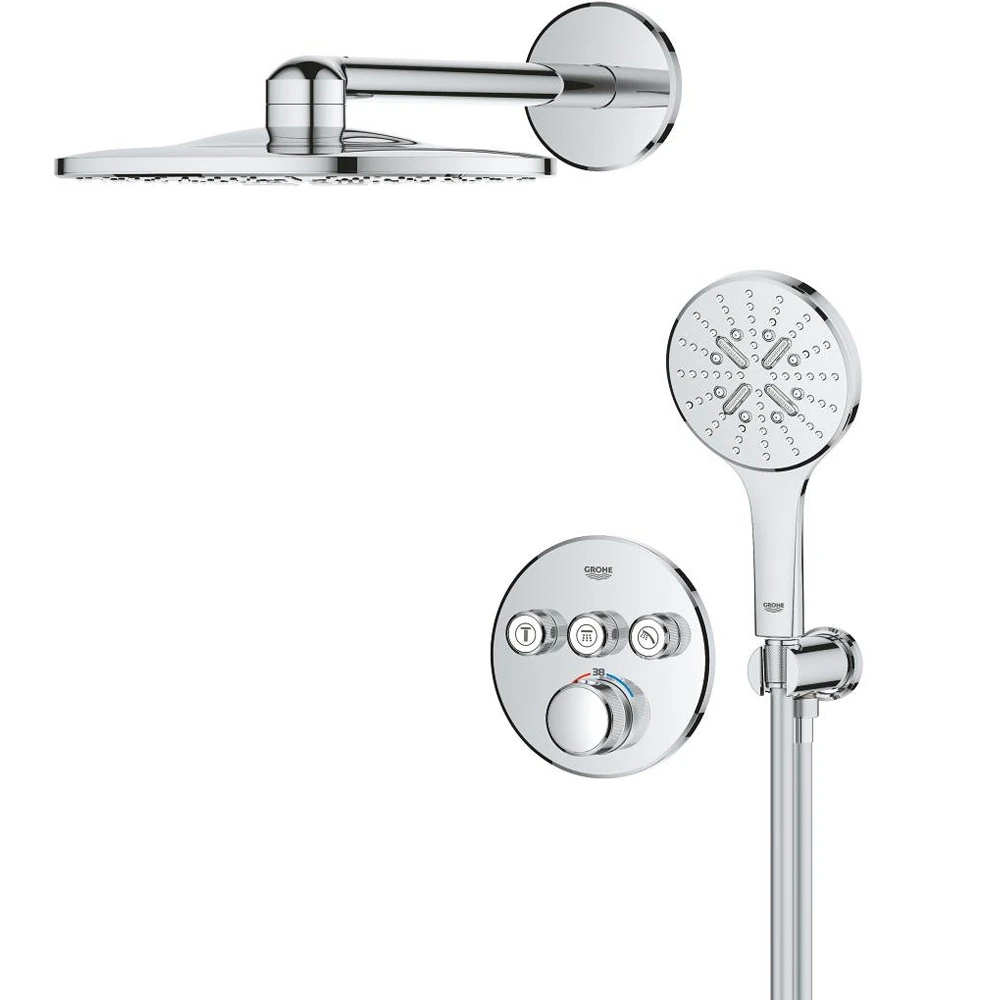Душевая система скрытого монтажа на 3 выхода с термостатом Grohe Grohtherm SmartControl 34863000 Фото - 1
