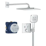 Душова система прихованого монтажу Grohe Grohtherm SmartControl з термостатом, на 2 виходи, хром 34865000