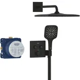 Душевая система скрытого монтажа с термостатом Grohe Grohtherm SmartControl, черный матовый 34865KF0 Фото - 1