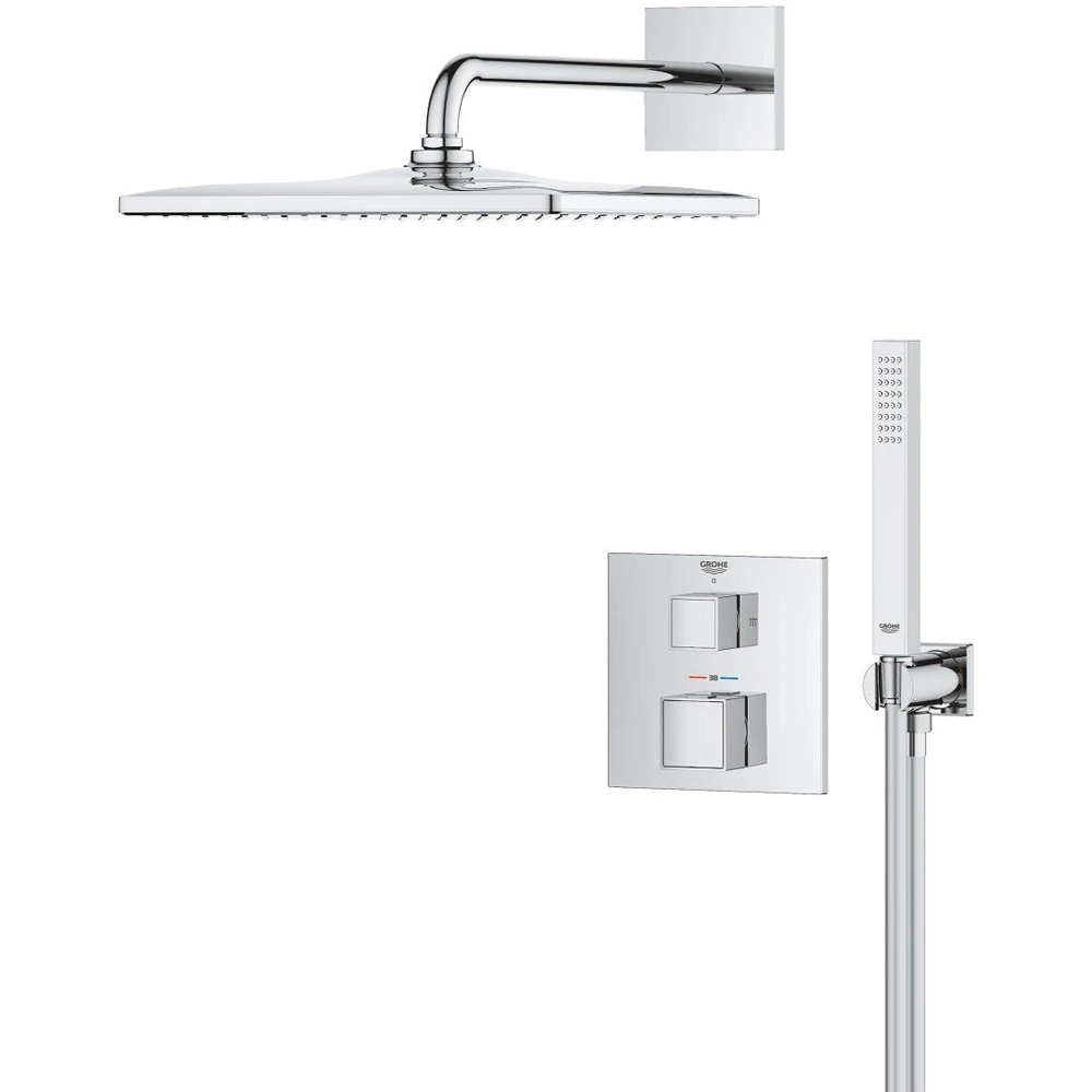 Душова система прихованого монтажу з термостатом Grohe Grohtherm Cube 34868000 Фото - 1