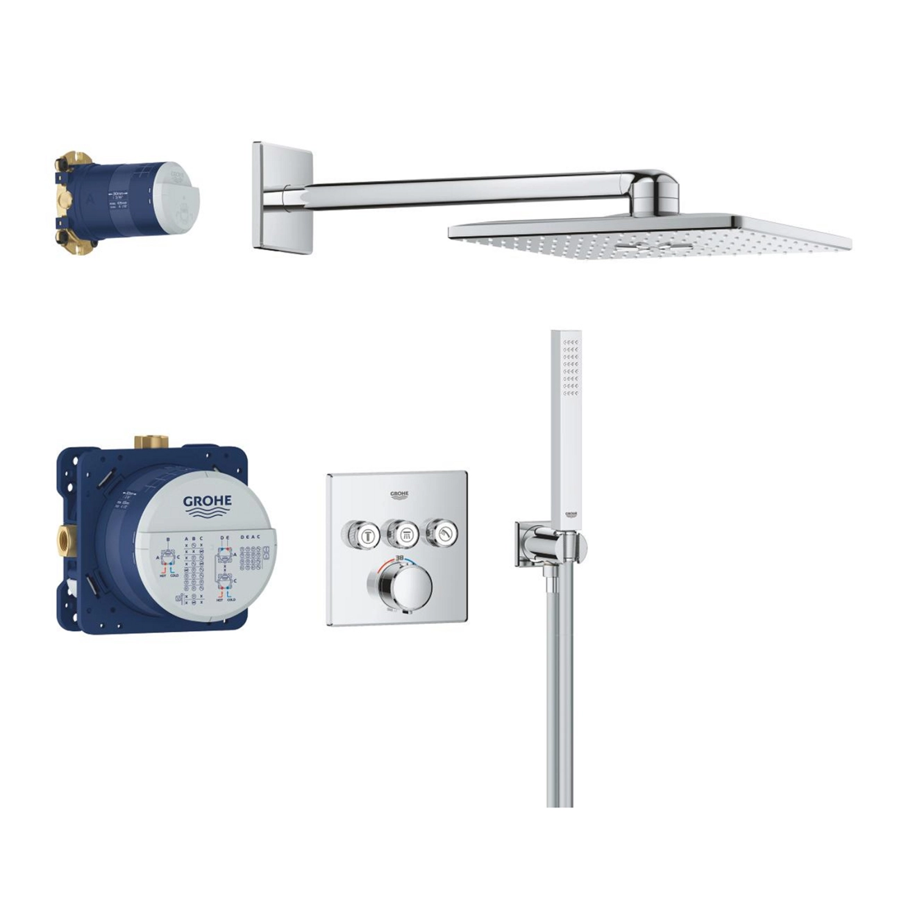 Душевая система скрытого монтажа термостатическая Grohe QuickFix Precision SmartControl Cube 34875000