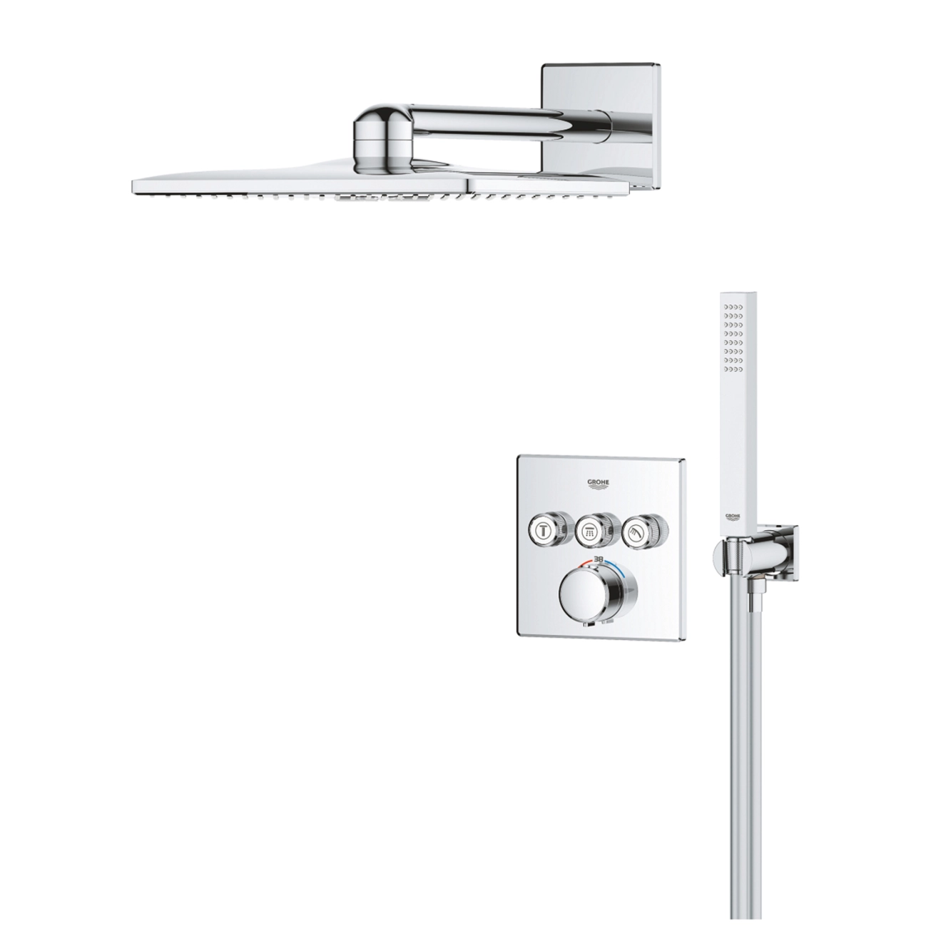 Душевая система скрытого монтажа термостатическая Grohe QuickFix Precision SmartControl Cube 34875000 Фото - 3