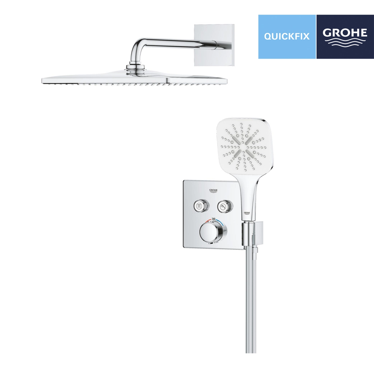 Душевая система скрытого монтажа термостатическая Grohe QuickFix Precision SmartControl Cube 34876000 Фото - 3
