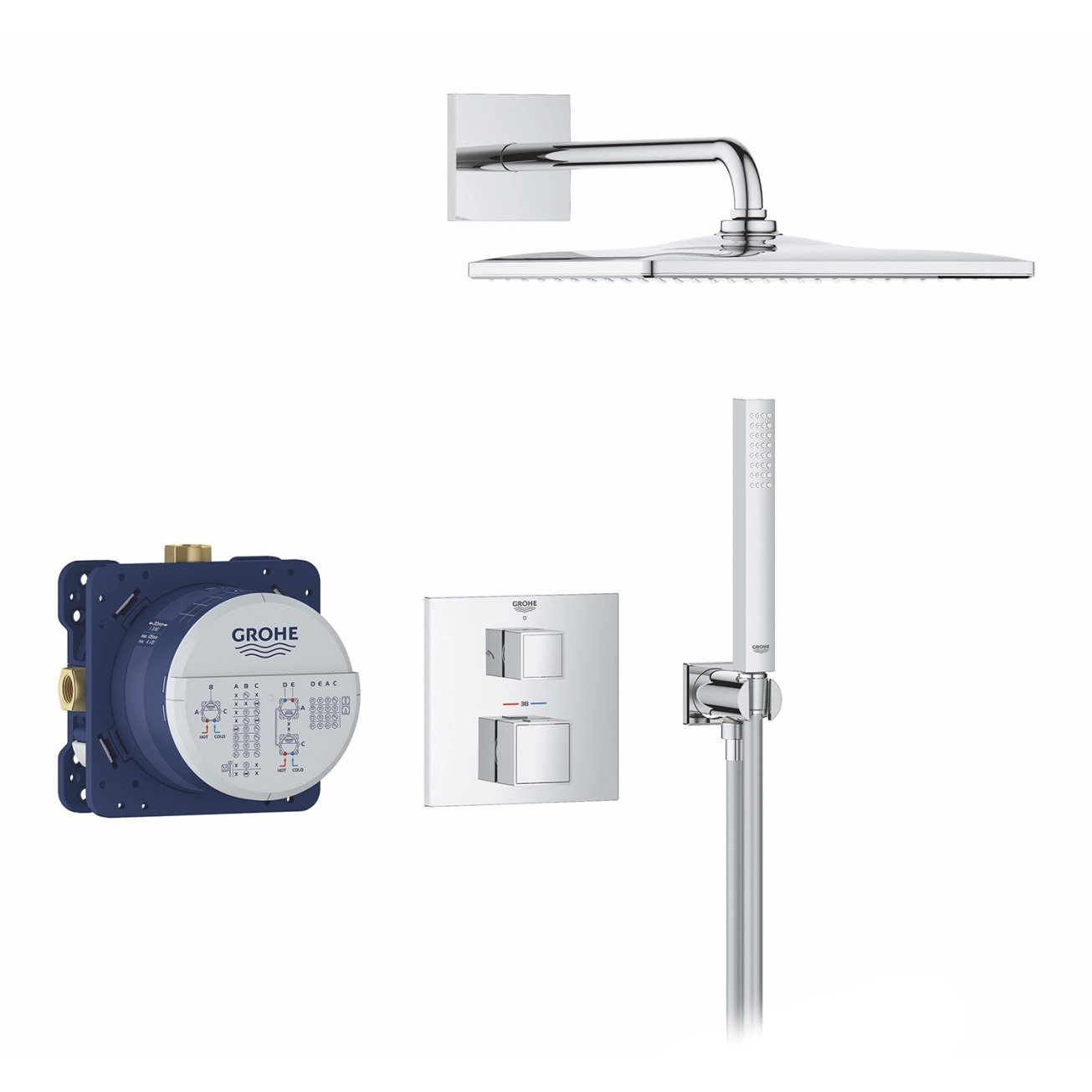 Душова система прихованого монтажу Grohe QuickFix Precision Cube Vitalio Rain Mono 310 Cube 34879000 Фото - 2