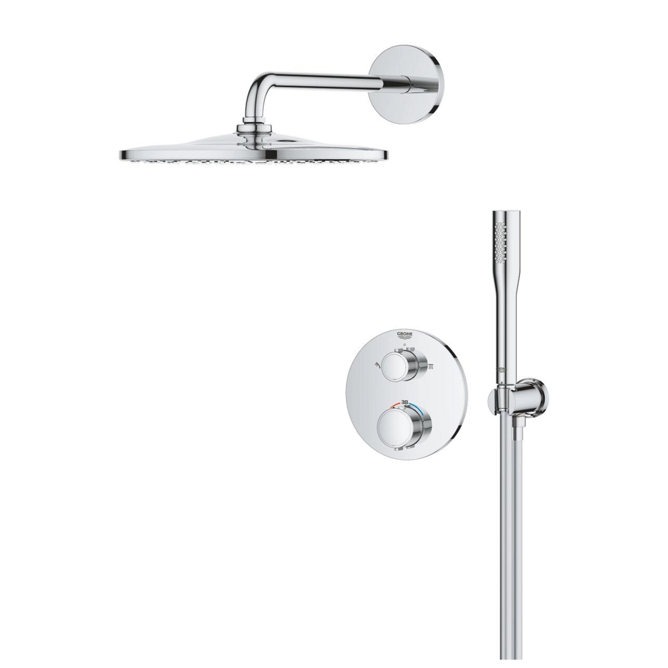 Душова система прихованого монтажу термостатична Grohe QuickFix Precision з Vitalio Rain Mono 310 34880000 Фото - 3