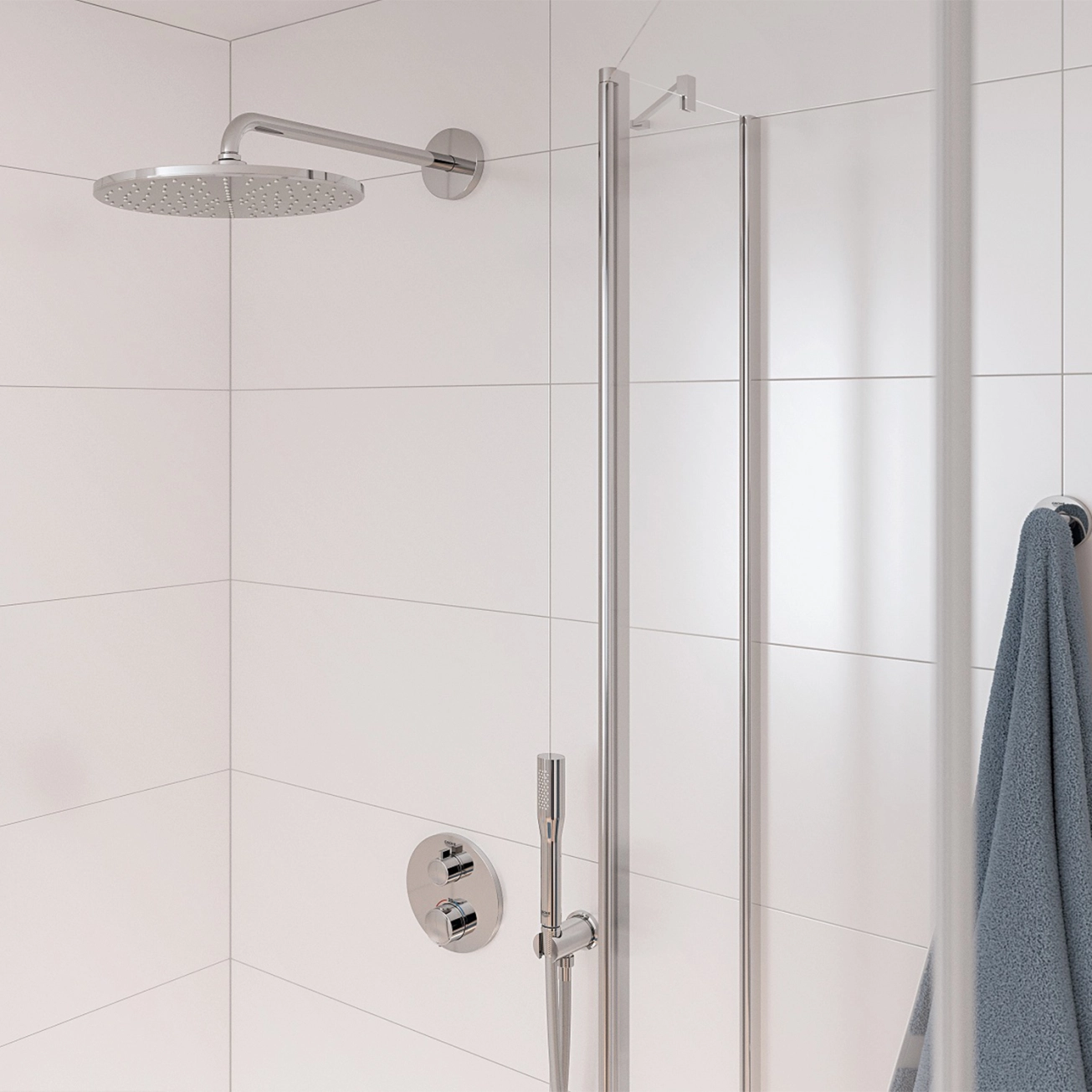 Душова система прихованого монтажу термостатична Grohe QuickFix Precision з Vitalio Rain Mono 310 34880000 Фото - 7