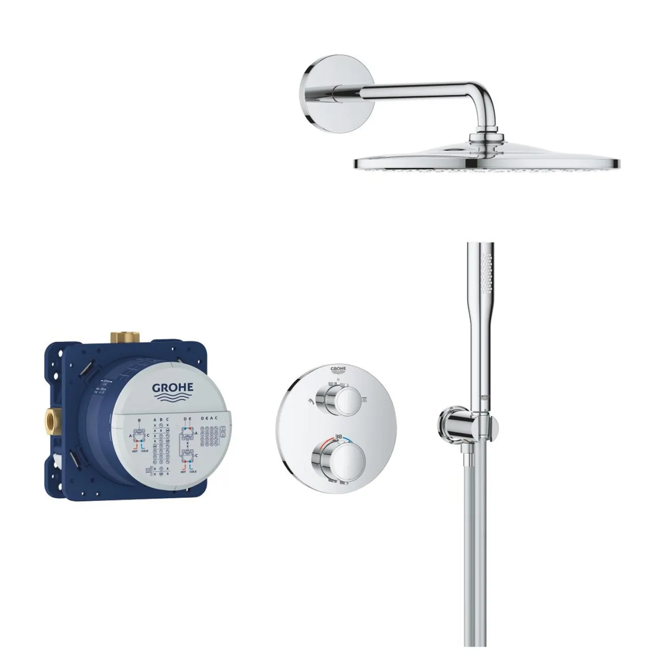 Душевая система скрытого монтажа термостатическая Grohe QuickFix Precision с Vitalio Rain Mono 310 34880000 Фото - 2