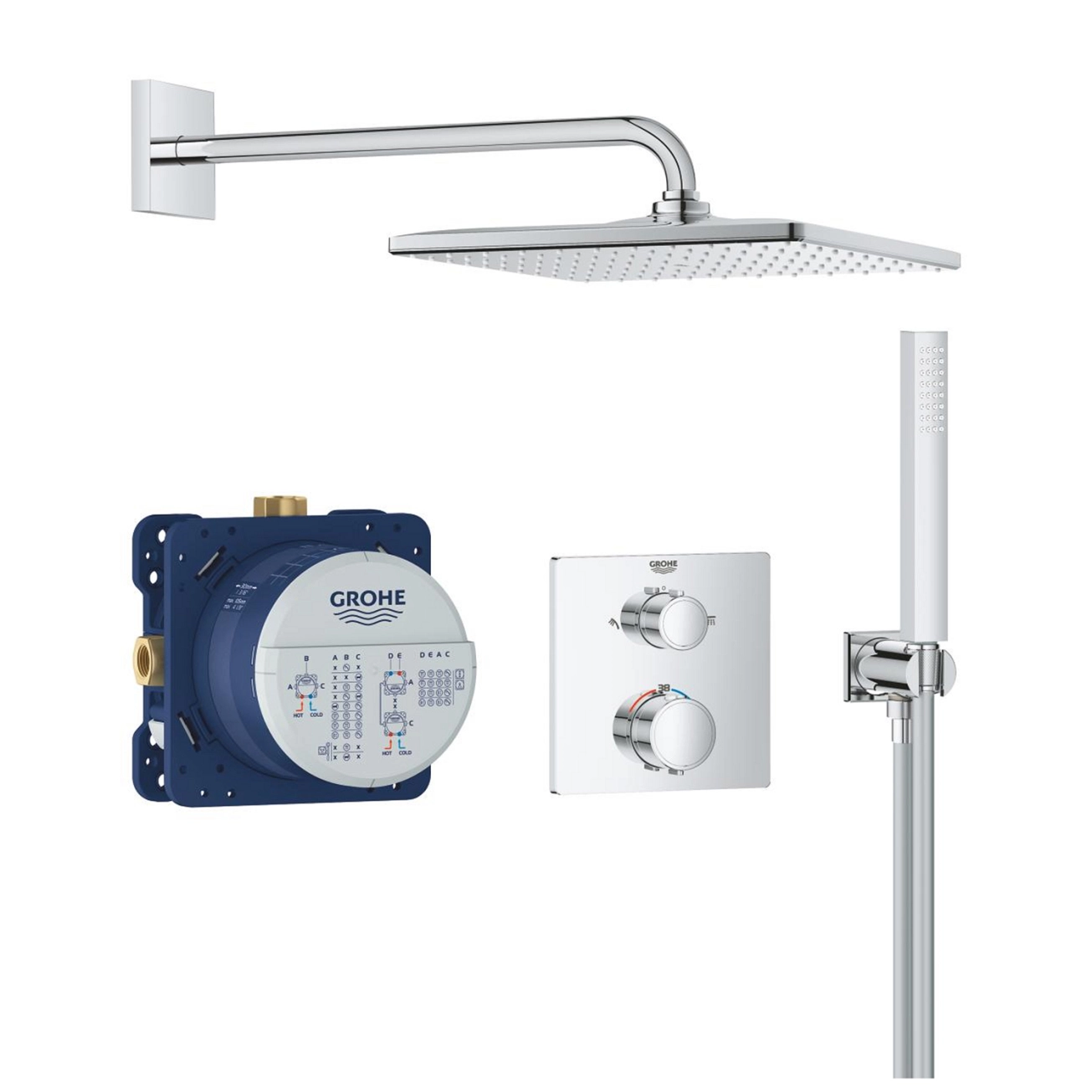 Душевая система скрытого монтажа термостатическая Grohe QuickFix Precision Grohtherm Cube 34881000
