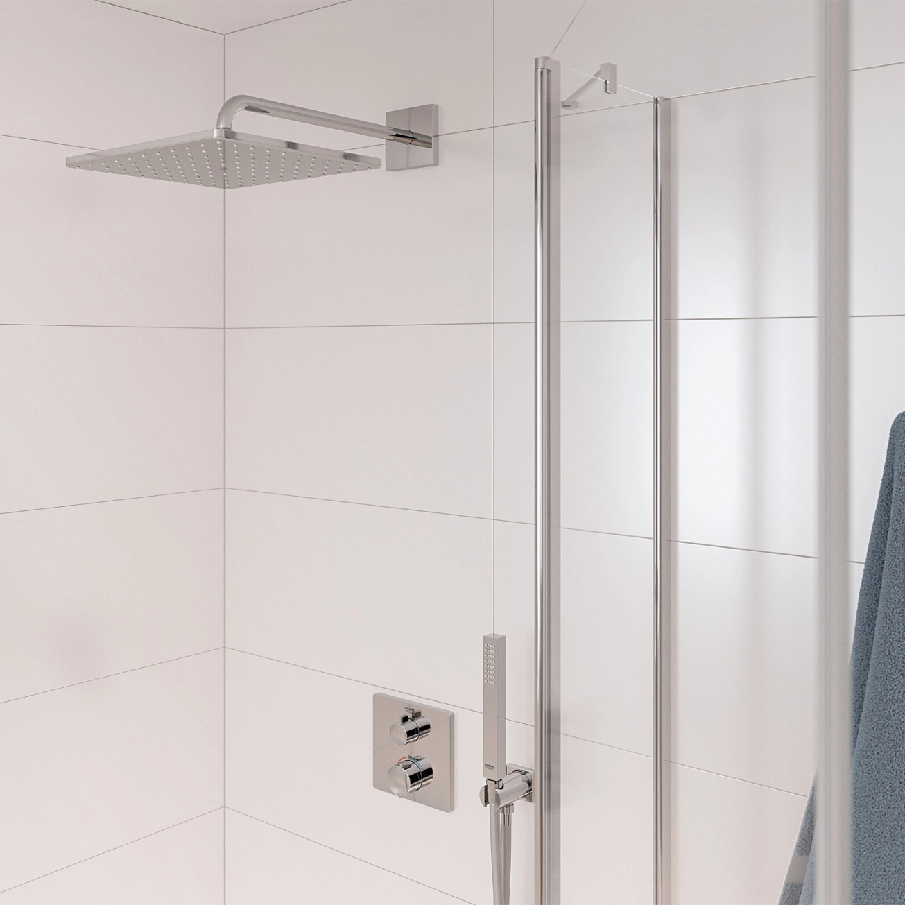 Душевая система скрытого монтажа термостатическая Grohe QuickFix Precision Grohtherm Cube 34881000 Фото - 6