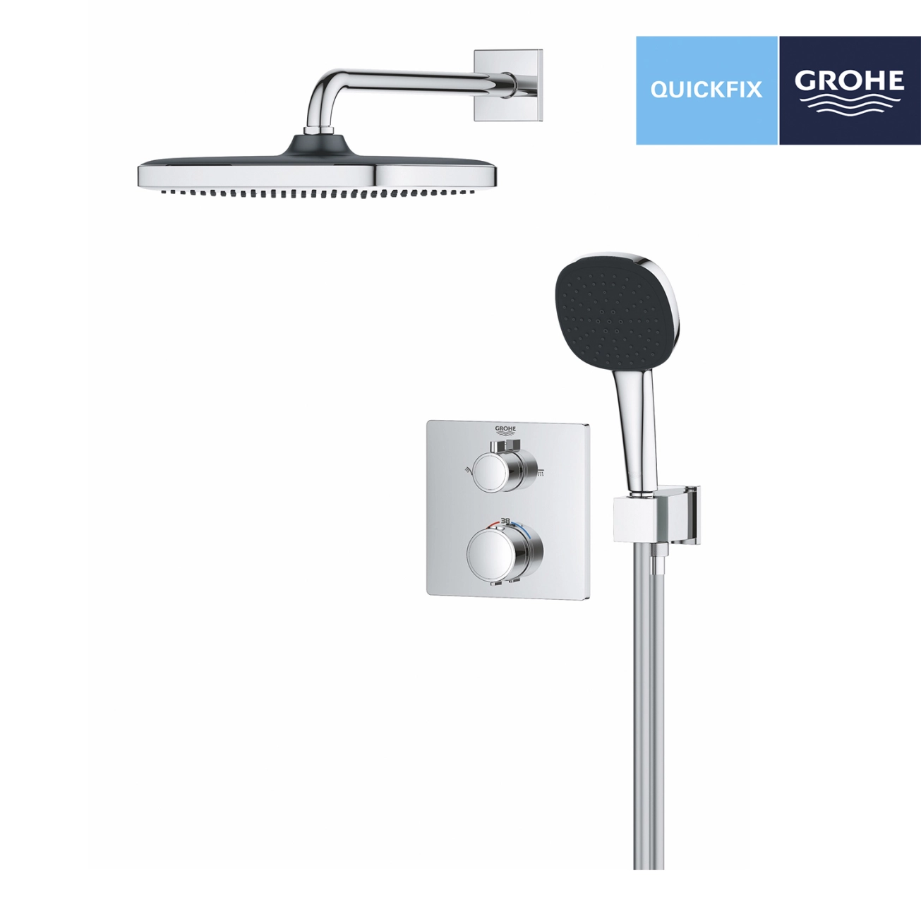 Душова система прихованого монтажу термостатична Grohe QuickFix Precision Grohtherm Cube 34882000 Фото - 3